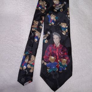 Vintage Elvis Presley Teddy Bear Tie Superba Italy Silk Elvis Presley Collection